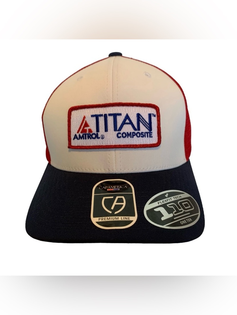 Amtrol Titan Composite Flexfit 110 Mesh Snapback Trucker Baseball Cap Hat Red